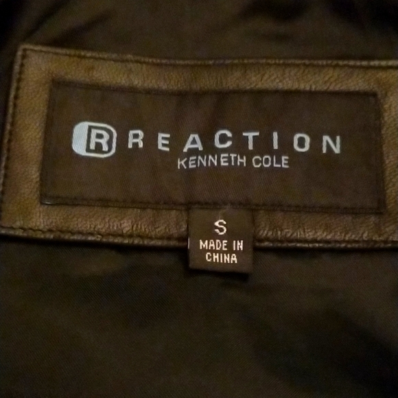 🕶Reaction by Kenneth Cole S black leather jacket with snaps and split cuffs - Picture 11 of 12